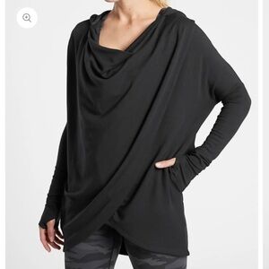 Athleta Purana Wrap Sweatshirt - Black sz s